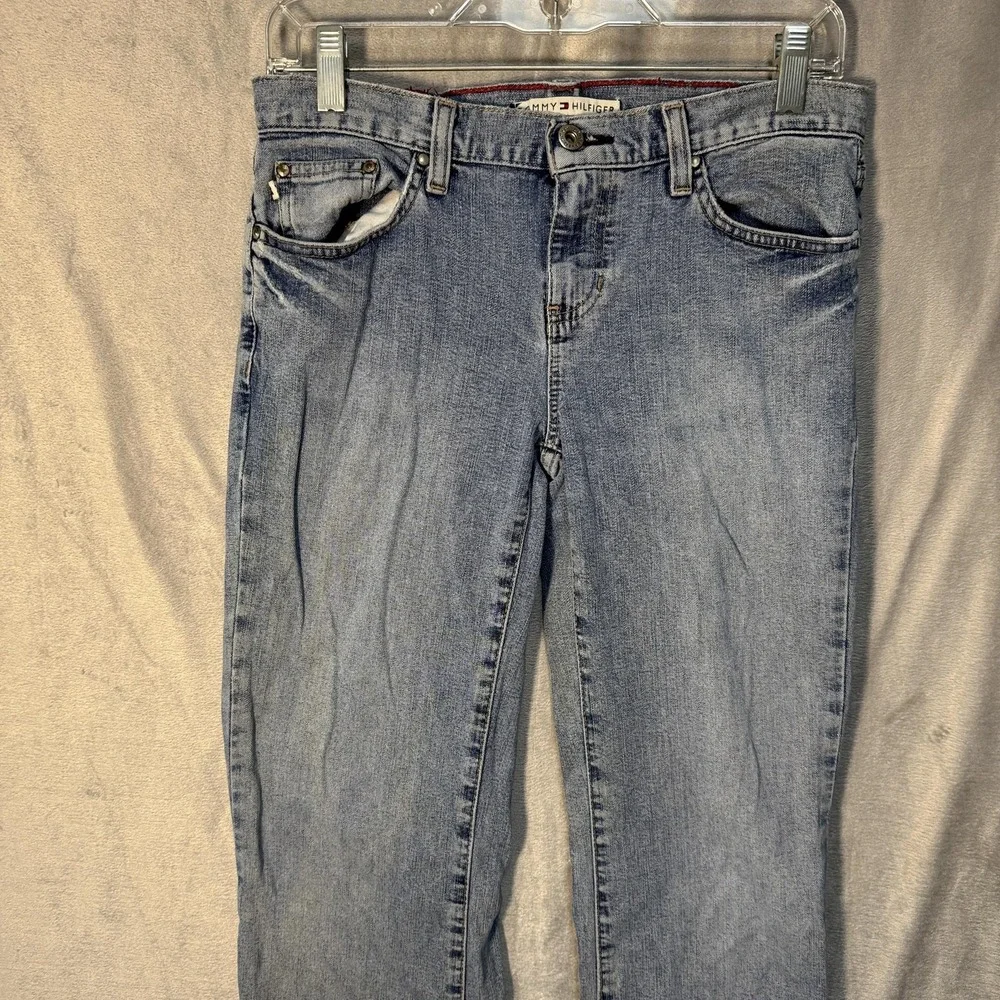 Vintage Tommy Hilfiger Jeans Womens 4 Blue Low Rise Flare Stretch Denim‎ 2000s